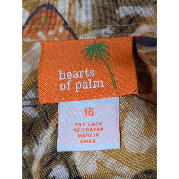 Hearts Of Palm Jacket Womens Size 16 Bohemian Orange Floral Linen Rayon Plus Fal - Picture 8 of 11
